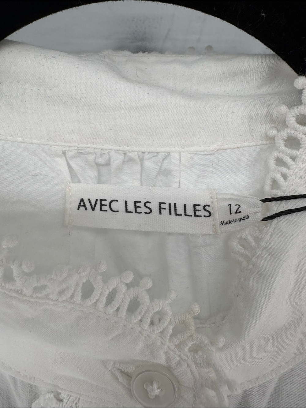 New AVEC LES FILLES Sleeveless White Maxi Dress with Blue Embroidered SIZE 12 - Picture 6 of 6